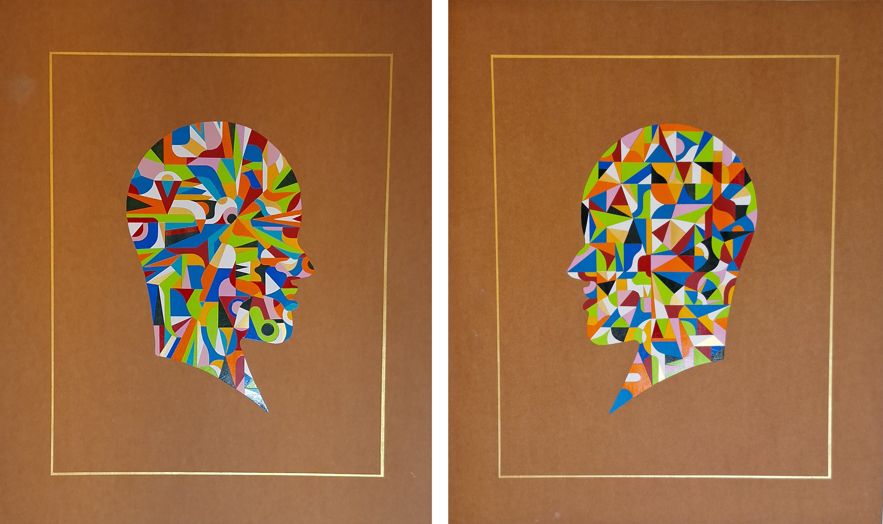 Almo, Radial Progression #2 and #1. From The Geometric Head Series Almo, Radial Progression #2 and #1. From The Geometric Head Series
