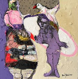Painting, White Bird, Mona Nahleh