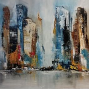 Painting, City, Marie Line Robert