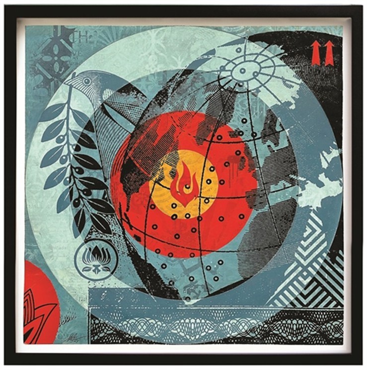 Shepard Fairey (Obey), Bird stamp blue Shepard Fairey (Obey), Bird stamp blue