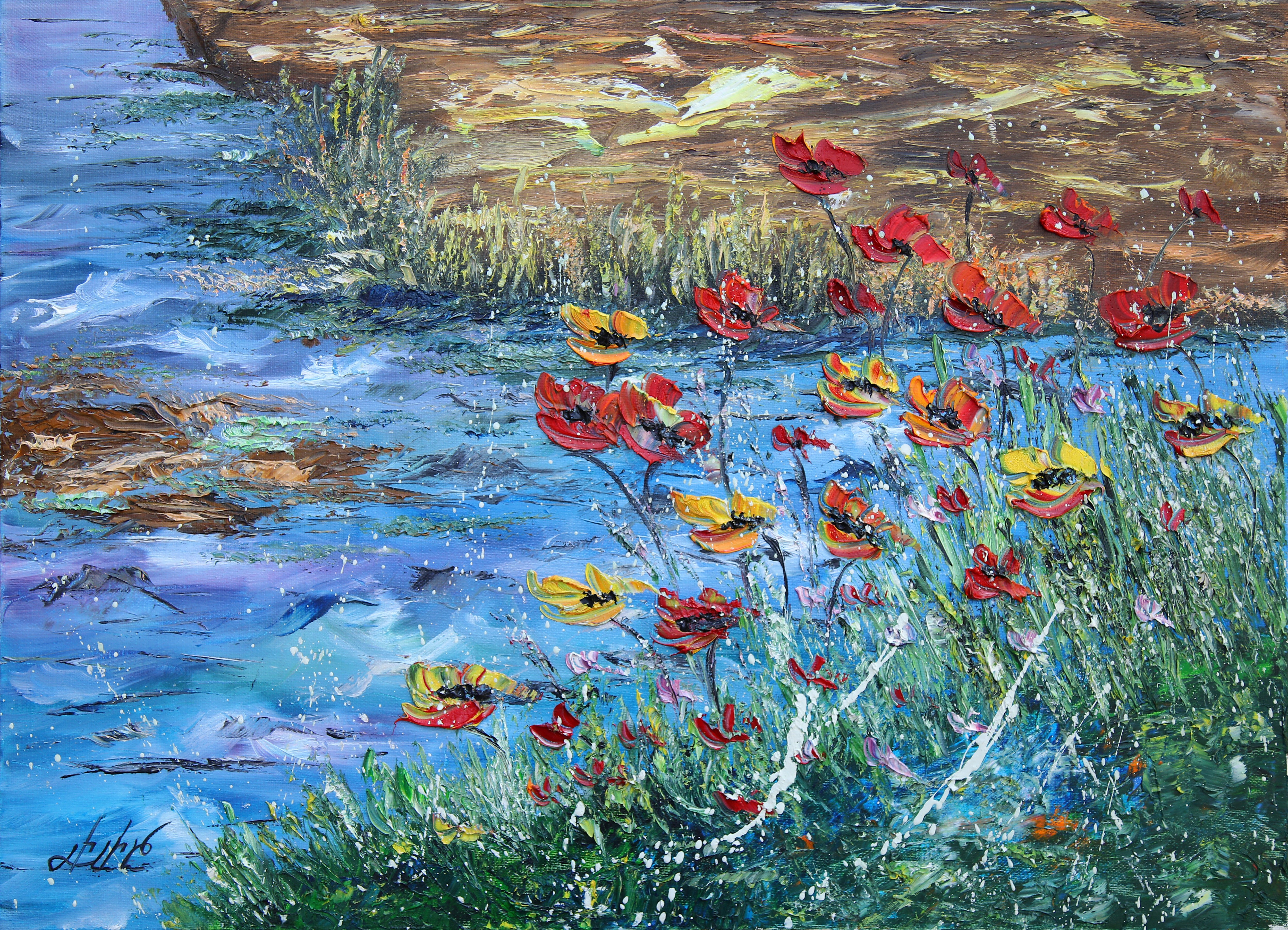 Lilith Tonakanyan, Dancing Blooms by the Stream Lilith Tonakanyan, Dancing Blooms by the Stream