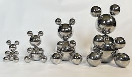 Sculpture, Stainless Steel Bear Family of 4, Irena Tone