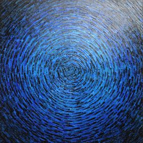 Gemälde, Grand éclat bleu et noir, Jonathan Pradillon
