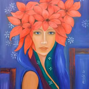Painting, Fantasy Art II (una jóven con el pelo floral), Vesna Udicki Vucetic