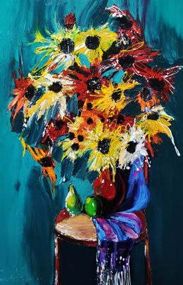 Gemälde, Still Life with Sunlit Blooms, Lilith Gurekhyan