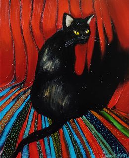 Painting, Enigmatic Cat, Narek Qochunc