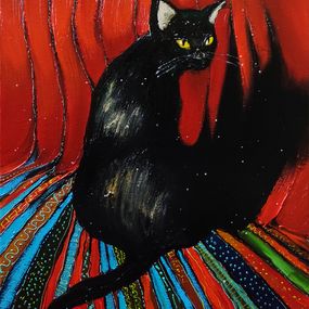 Painting, Enigmatic Cat, Lilith Gurekhyan