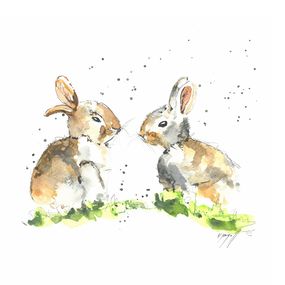 Fine Art Drawings, Mes petits lapins !, Noël Granger