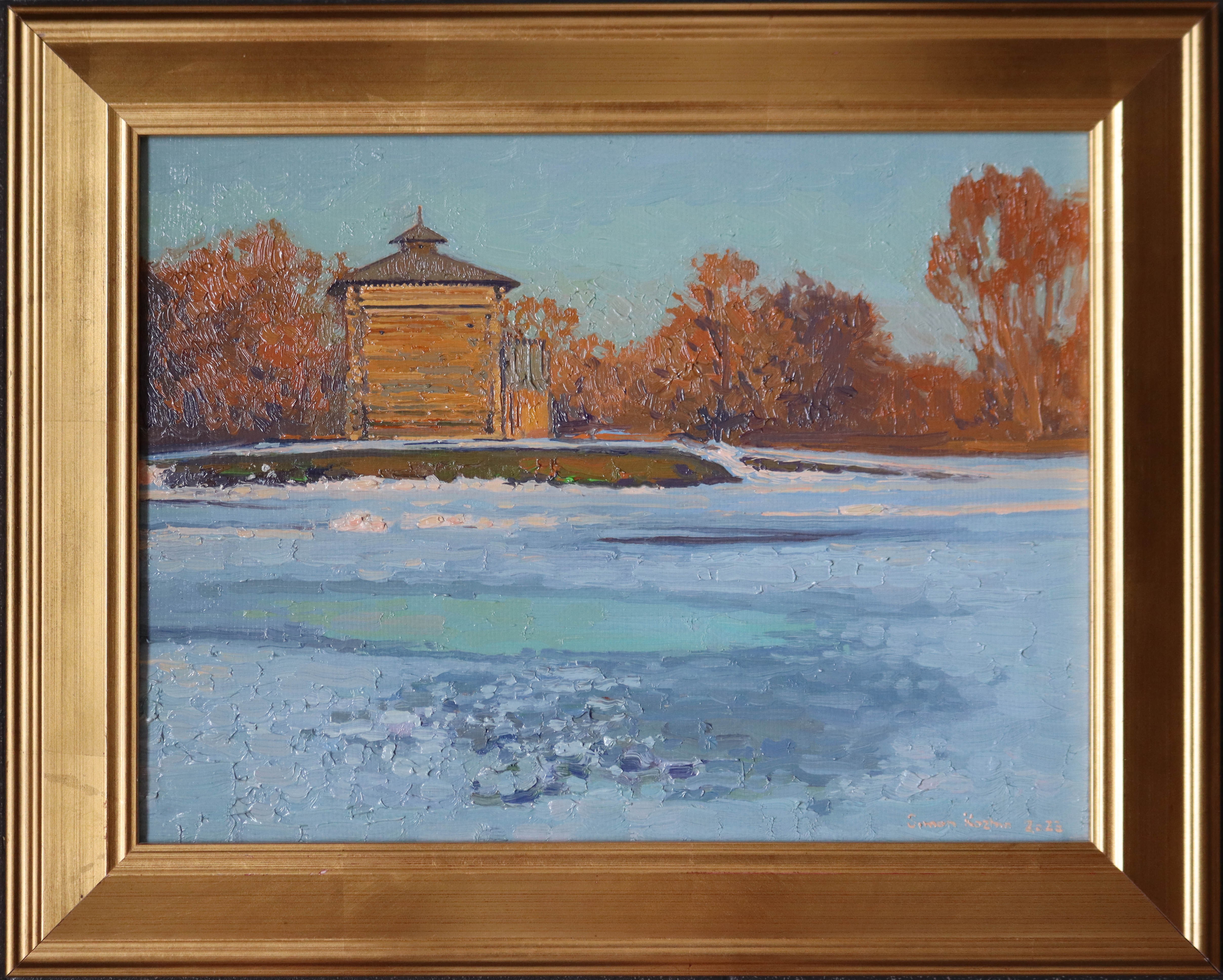Simon Kozhin, Snow is melting. Tower of the Bratsky ostrog Simon Kozhin, Snow is melting. Tower of the Bratsky ostrog
