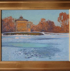 Gemälde, Snow is melting. Tower of the Bratsky ostrog, Simon Kozhin