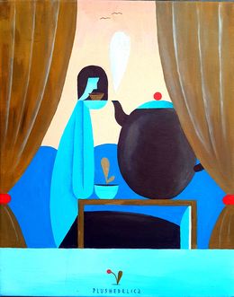 Painting, Morning chai, Nikita Plushedelica
