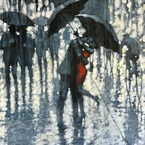 Gemälde, Rainy Night in Knightsbridge, David Hinchliffe