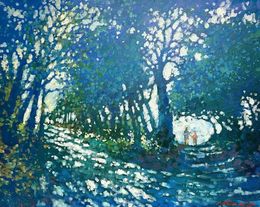 Gemälde, On the Trail in Hampstead Heath, David Hinchliffe