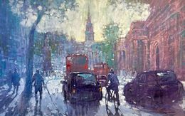 Painting, Traffic at Charing Cross Road, David Hinchliffe