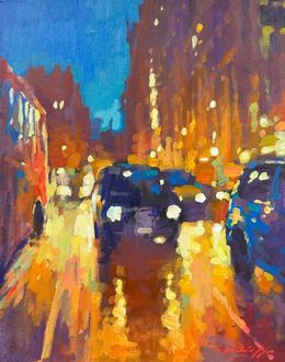 Painting, London Evening Traffic, David Hinchliffe