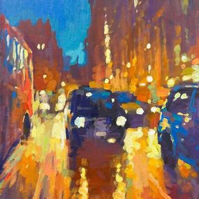 Painting, London Evening Traffic, David Hinchliffe
