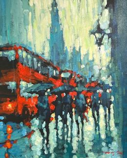 Painting, Commuters, David Hinchliffe