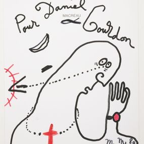 Fine Art Drawings, Personnage la main levée, Michel Macréau