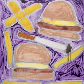 Painting, Hamburgers French Fries and Cigarettes, Katherine Bernhardt