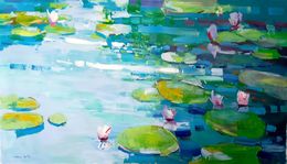 Peinture, Water Lilies on the Pond, Yehor Dulin