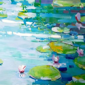 Gemälde, Water Lilies on the Pond, Yehor Dulin