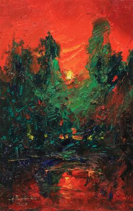 Painting, Sunset Glitter, Alisa Onipchenko-Cherniakovska