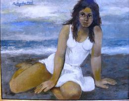 Gemälde, Davant el mar, Ramon Aguilar Moré
