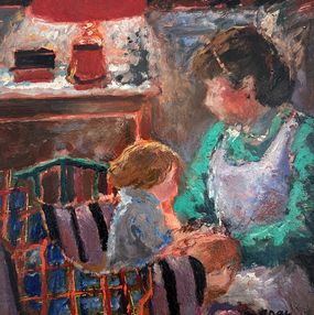 Gemälde, Mère et enfant, Emilio Grau-Sala