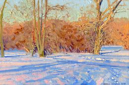 Painting, March. Sunset. Tsaritsyno Park, Simon Kozhin