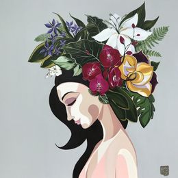 Peinture, Belle d'Orchidees, Marie-Claude Bisson