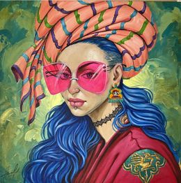 Peinture, Girl With Pink Glasses, Hemad Javadzade