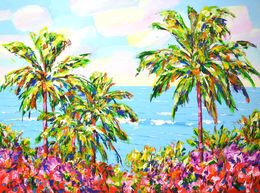Painting, Palm trees. Ocean 10, Iryna Kastsova