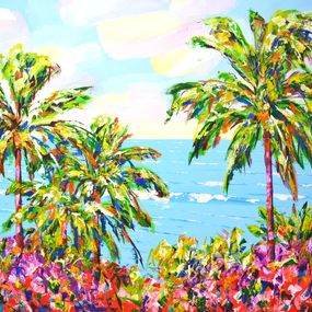 Peinture, Palm trees. Ocean 10, Iryna Kastsova