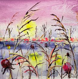 Gemälde, Dusk on the marshes, Rachael Dalzell