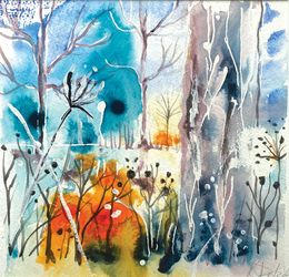 Painting, Woodland in winter, Rachael Dalzell