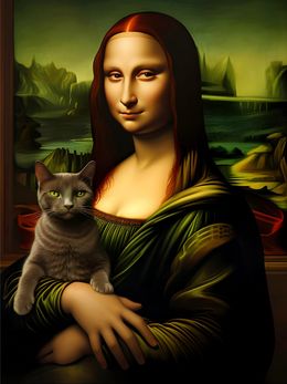 Drucke, Mona Lisa Chat, Alberto Ricardo