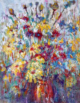 Pintura, Yellow Flowers, Rakhmet Redzhepov (Ramzi)