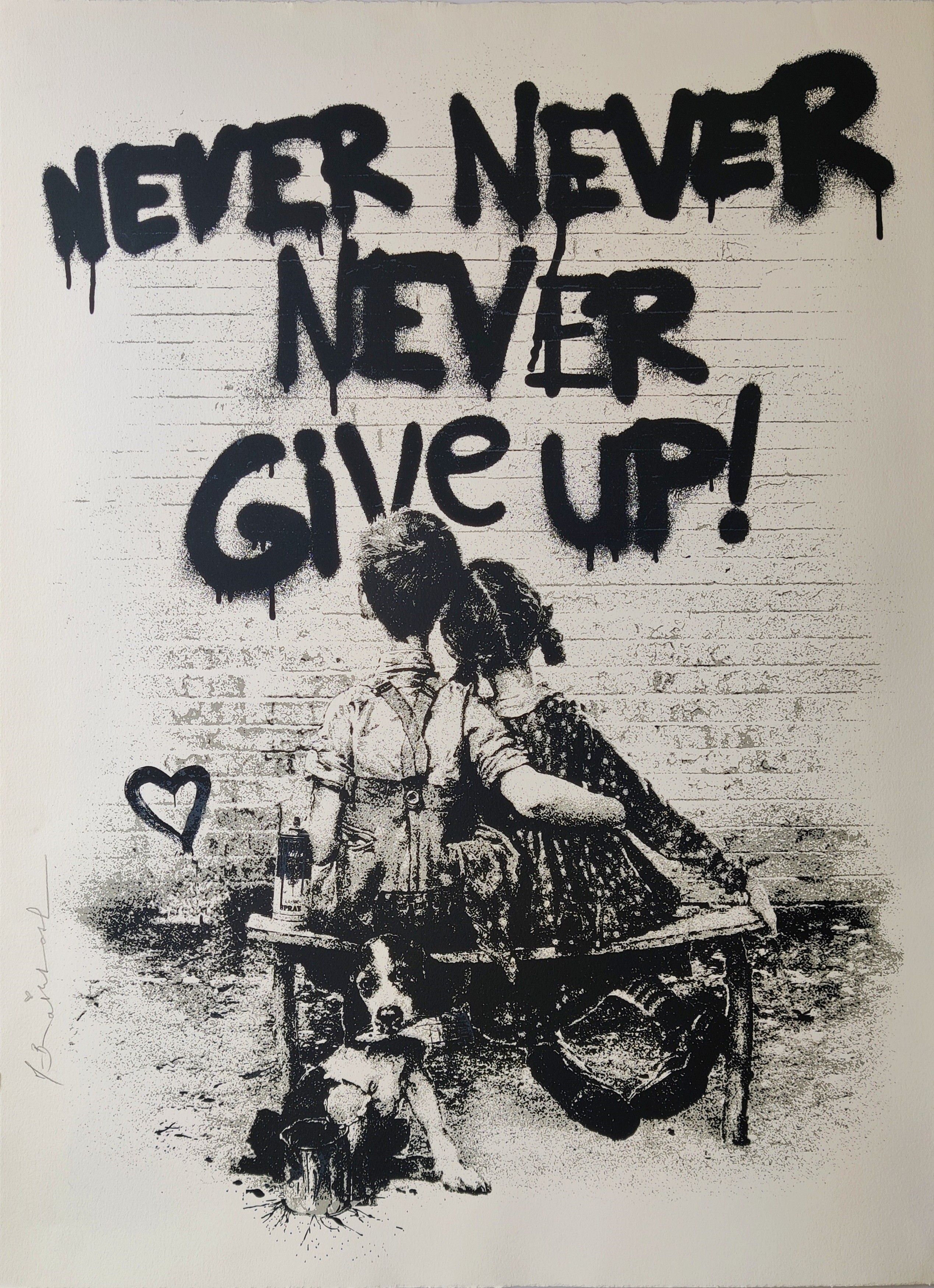 Mr Brainwash, Don't Give Up (Black) Mr Brainwash, Don't Give Up (Black)