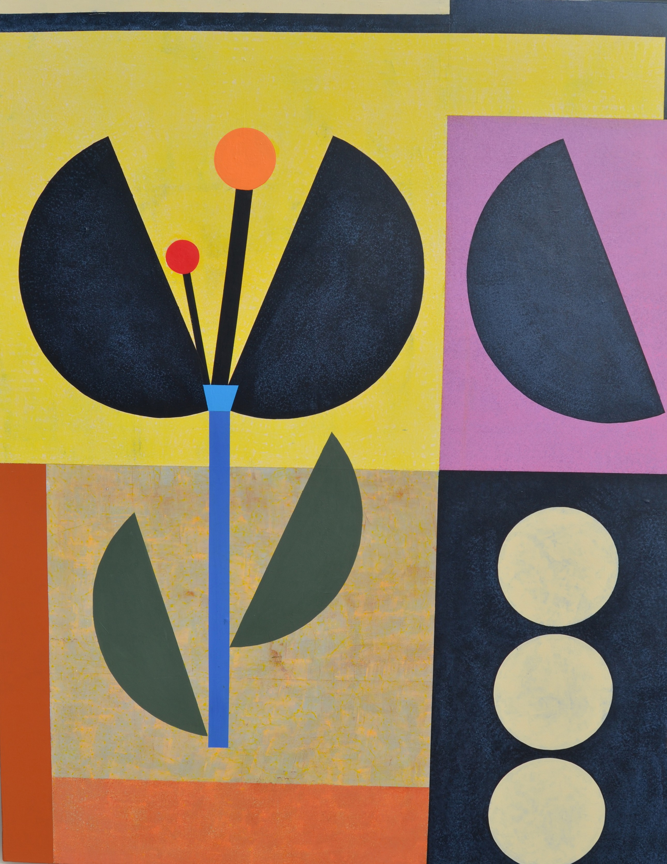 Thomas Danel, Abstrait N 5 Composition florale géométrique Thomas Danel, Abstrait N 5 Composition florale géométrique