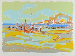 Print, Barques à marée basse, Louis Almalvy