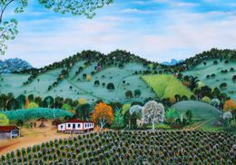 Peinture, Le champs de café en fleur, Francisco Severino