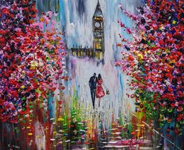 Painting, Spring walk in London, Evelina Vine