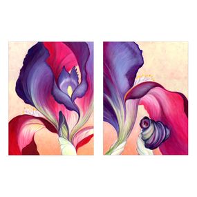 Gemälde, Cropped Iris Diptych (1), Kathleen Ney