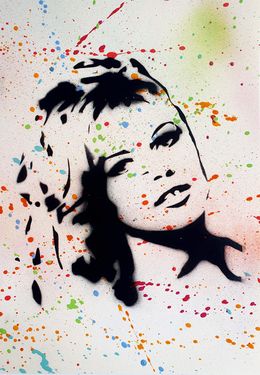 Peinture, Brigitte Bardot  pochoir, Spaco