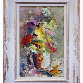 Pintura, Abstract flowers n°1 - Italian painting & frame, Paolo Massimo Abrans