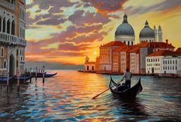 Peinture, Sunset in Venice, Serghei Ghetiu