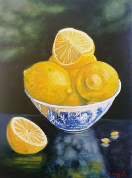 Painting, Vaso con limoni, Enzo Coppola