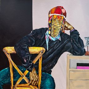 Painting, Masked Elegance in Contemporary Threads 2, Emmanuel Ojebola