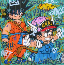 Painting, San Goku et Arale, Rico Sab