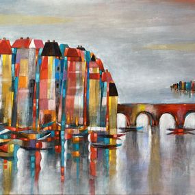 Painting, Floating City, Samiran Boruah